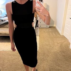 Size M Missguided black cutout midi dress